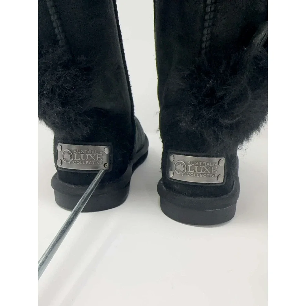 Australia Luxe Collective Nordic Short Boots Womens Size 8 Black Shearling Lined